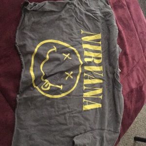 Grey Cropped NIRVANA Tee